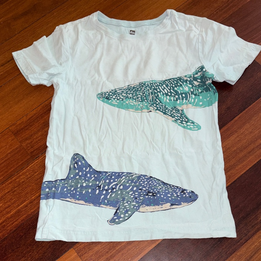 Tea Collection Whale Shark Tee - White and Teal